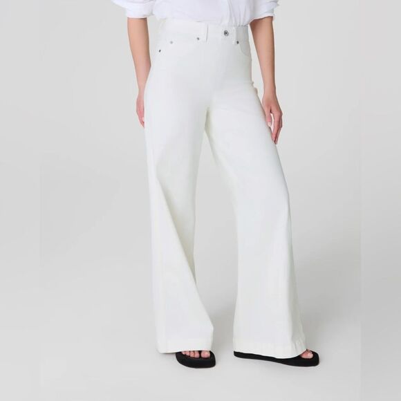 NEW SPANXshape EveryWear Wide Leg Jeans in Chalk Shaping Office Career Size 3X - Picture 3 of 13